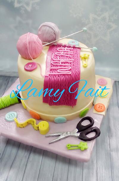 Kniting cake  - Cake by Randa Elrawy