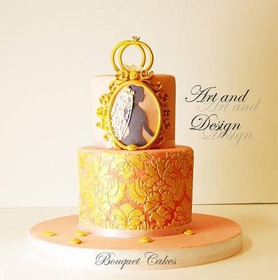 Gold damask cake - Cake by Ghada _ Bouquet cakes