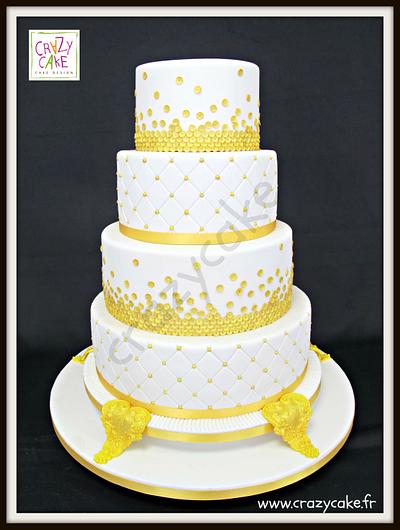Gold sequin wedding cake - Cake by Crazy Cake