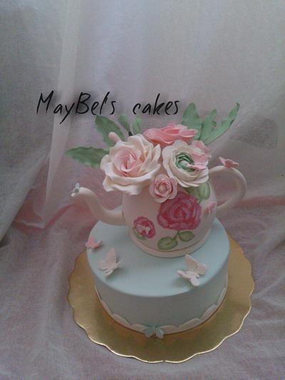  Teapot cake  - Cake by MayBel's cakes