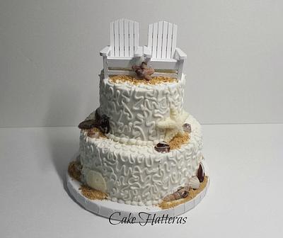 Beach Wedding Cake - Cake by Donna Tokazowski- Cake Hatteras, Martinsburg WV