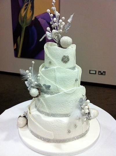 Winter wonderland wedding cake - Cake by clare galvin