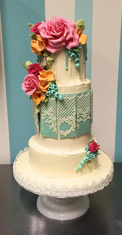 All chocolate! Romantic chocoholic wedding cake. - Cake by Dominique Ballard