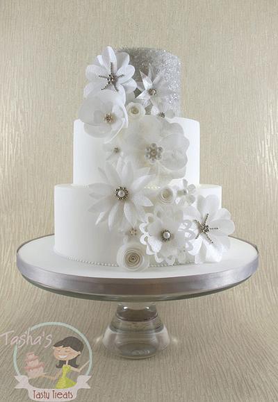 Wafer Paper Flowers Wedding Cake - Cake by Natasha Shomali