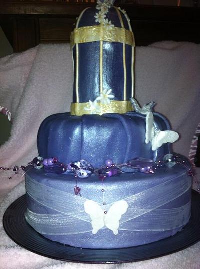 purple wedding cake - Cake by Witty Cakes
