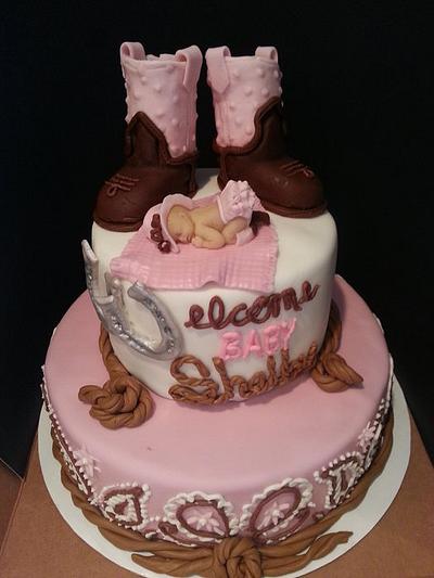 Pink Cowgirl Baby Shower - Cake by Jest Desserts