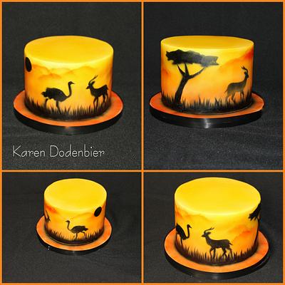 My first airbrushed cake Africa! - Cake by Karen Dodenbier