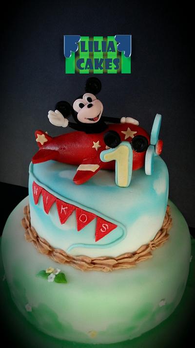 Mickey Mouse on Airplane - Cake by LiliaCakes