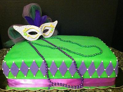 Mardi Gras Cake - Cake by Liz Ramallo