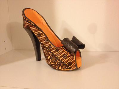 Orange Shoe with Lace - Cake by WhimsicalCharacters