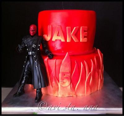 Red Skull Cake - Cake by ALotofSugar