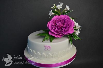 Cake with Peony - Cake by JarkaSipkova