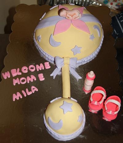 A welcome home cake for my first "Grandprincess" - Cake by WANDA
