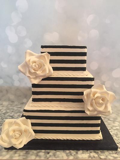 Black and white wedding cake - Cake by Denise Makes Cakes