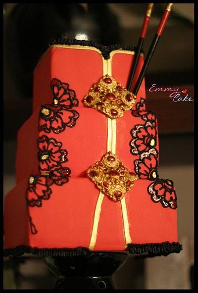 red and gold chinese inspiration - Cake by Emmy 