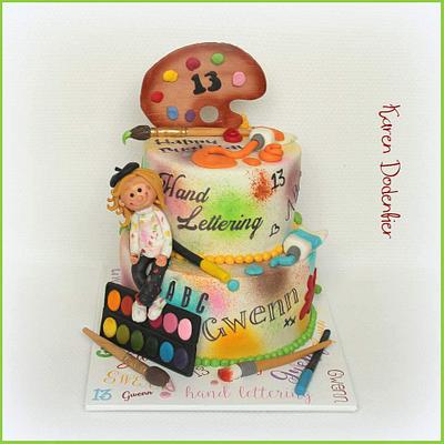 Hand Lettering cake - Cake by Karen Dodenbier