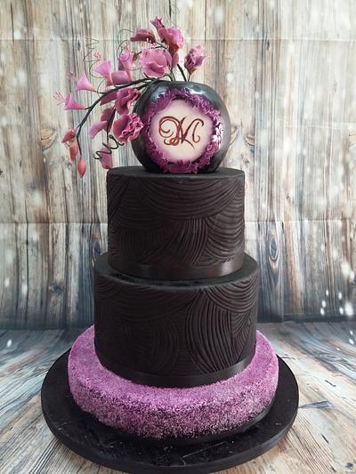 Wedding cake blak & purple - Cake by Michela CAKE ART