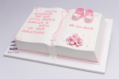 Open Book Christening Cake  - Cake by Jake's Cakes