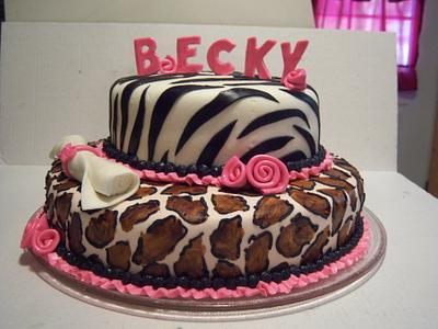 animal print grad cake - Cake by sweettooth