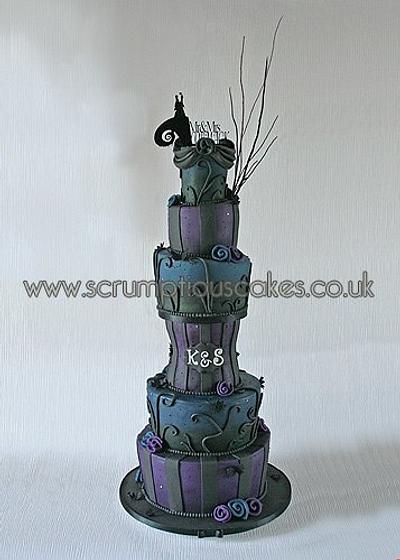 NIghtmare Before Christmas Wedding Cake - Cake by Scrumptious Cakes