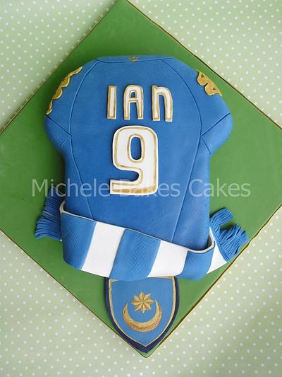 Portsmouth Football Club Shirt Cake - Cake by MicheleBakesCakes