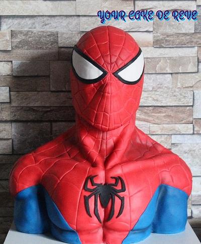 Spiderman bust - Decorated Cake by Maria Cazarez Cakes - CakesDecor