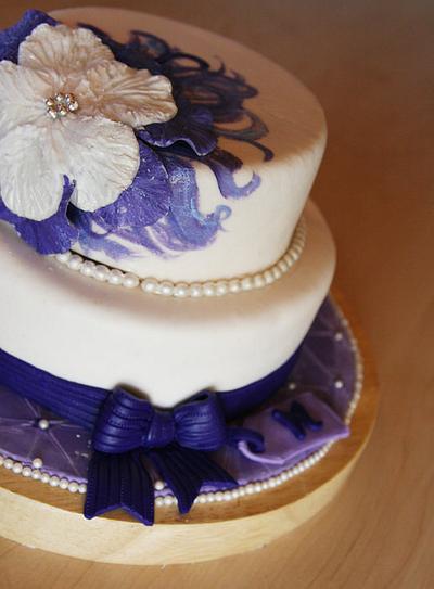 purple and cream  - Cake by Joy Apollis