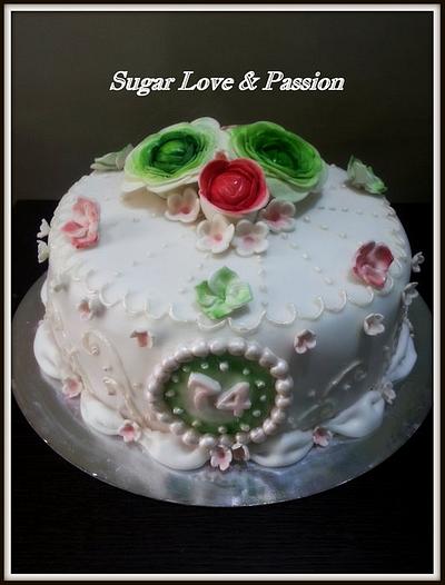 74th birthday - Cake by Mary Ciaramella (Sugar Love & Passion)