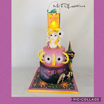 Raiponce cake wafer paper led  - Cake by Cindy Sauvage 
