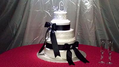 black and white wedding - Cake by ddkay