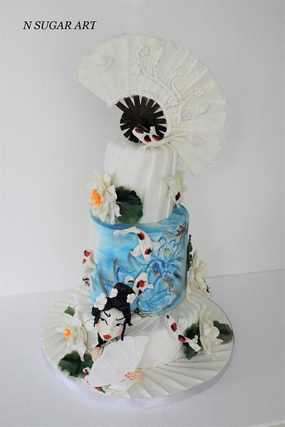 Origami Koi Wedding  - Cake by N SUGAR ART