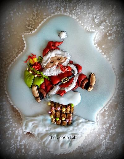 Little Santa waiting for the right time to jump in..... - Cake by The Cookie Lab  by Marta Torres