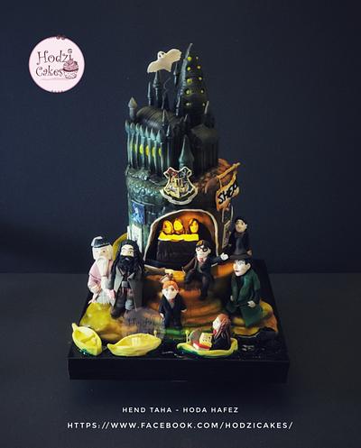 Hogwart Castle HarryPotter Cake 🏰🖤❤️🖤 - Cake by Hend Taha-HODZI CAKES