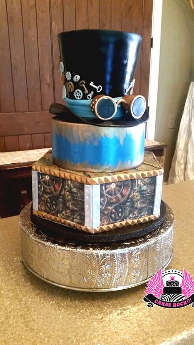 Steampunk Groom's Cake - Cake by Cakes ROCK!!!  