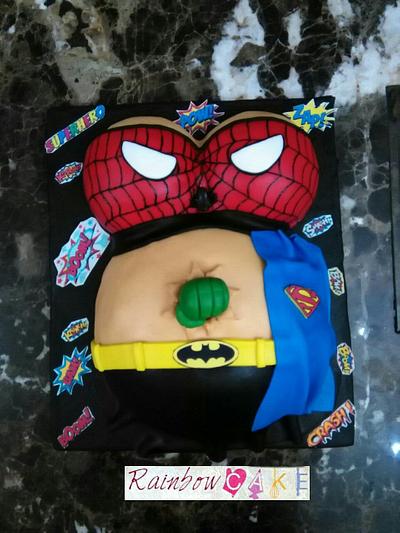 SuperHero belly cake - Cake by Rainbowcake