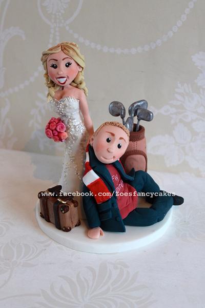 Bride and Groom cake topper  - Cake by Zoe's Fancy Cakes