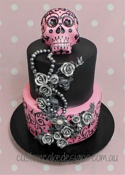 Sugar Skull 21st Cake - Cake by Custom Cake Designs