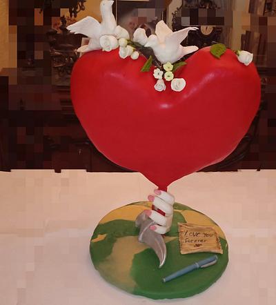 Valentine heart cake - Cake by Nodycakes