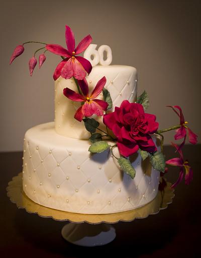 Burgundy flowers - Cake by Giogio