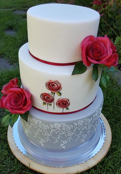 With red roses - Cake by adrianacakes