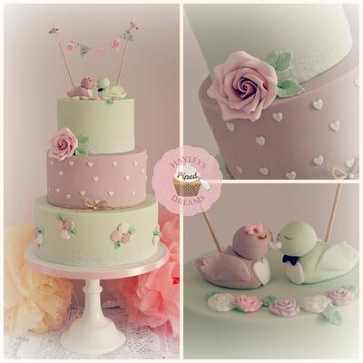 love birds & bunting  - Cake by Pipeddreams