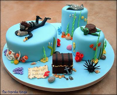 Scuba Diving Under the Ocean - Cake by sarah