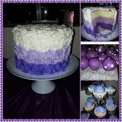 Purple Rosette Cake - Cake by For the Love of Cake