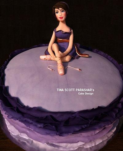 Ballerina Purple Ruffle cake - Cake by Tina Scott Parashar's Cake Design