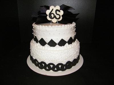 Black & White themed birthday cake - Cake by Judy Remaly