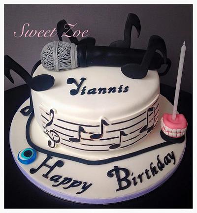 Singer - Dentist Birthday Cake  - Cake by Dimitra Mylona - Sweet Zoe Cakes