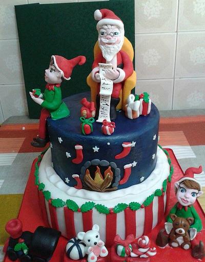 elfi e babbo natale - Cake by pink74