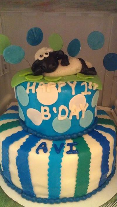 Shaun the Sheep one year birthday - Cake by Julia Dixon