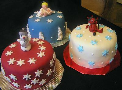 snowman, angel and a little devil - Cake by Anka