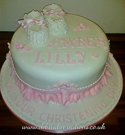 Baby Bootee's - Cake by debscakecreations